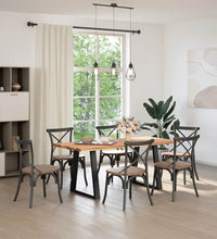 Esstisch mit Baumkanten 180x80x74 cm Massivholz Eiche