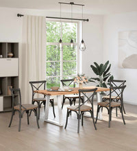 Esstisch mit Baumkanten 180x80x74 cm Massivholz Eiche