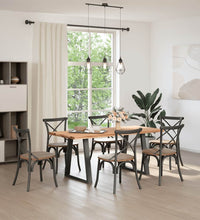 Esstisch mit Baumkanten 180x80x74 cm Massivholz Eiche