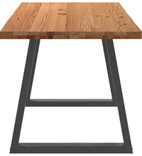 Esstisch mit Baumkanten 180x80x74 cm Massivholz Eiche