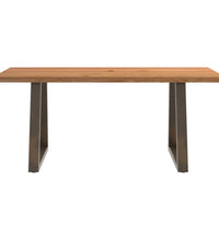 Esstisch mit Baumkanten 180x80x74 cm Massivholz Eiche