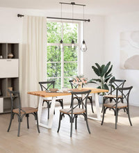 Esstisch mit Baumkanten 180x80x74cm Massivholz Eiche Rechteckig