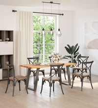 Esstisch mit Baumkanten 180x80x74cm Massivholz Eiche Rechteckig