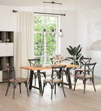 Esstisch mit Baumkanten 180x80x74cm Massivholz Eiche Rechteckig