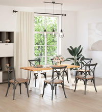 Esstisch mit Baumkanten 180x80x74cm Massivholz Eiche Rechteckig