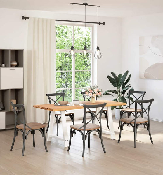 Esstisch mit Baumkanten 180x80x74cm Massivholz Eiche Rechteckig