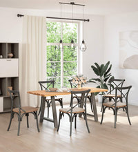 Esstisch mit Baumkanten 180x80x74cm Massivholz Eiche Rechteckig