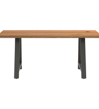 Esstisch mit Baumkanten 180x80x74cm Massivholz Eiche Rechteckig