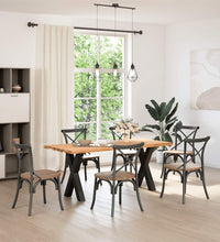 Esstisch mit Baumkanten 180x80x74cm Massivholz Eiche Rechteckig