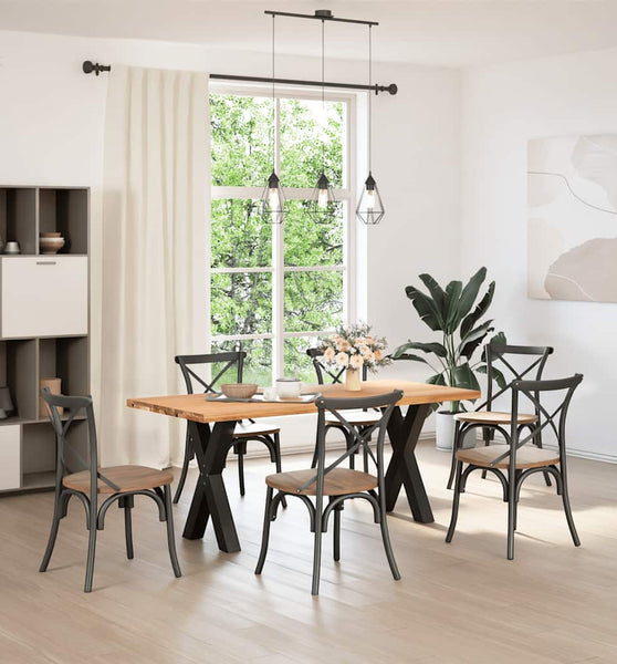 Esstisch mit Baumkanten 180x80x74cm Massivholz Eiche Rechteckig