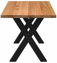 Esstisch mit Baumkanten 180x80x74cm Massivholz Eiche Rechteckig