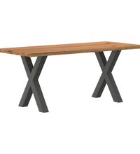 Esstisch mit Baumkanten 180x80x74cm Massivholz Eiche Rechteckig