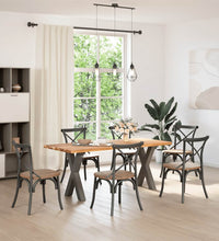 Esstisch mit Baumkanten 180x80x74cm Massivholz Eiche Rechteckig