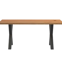 Esstisch mit Baumkanten 180x80x74cm Massivholz Eiche Rechteckig