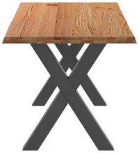 Esstisch mit Baumkanten 180x80x74cm Massivholz Eiche Rechteckig