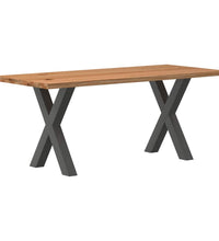 Esstisch mit Baumkanten 180x80x74cm Massivholz Eiche Rechteckig