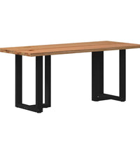 Esstisch mit Baumkanten 180x80x74cm Massivholz Eiche Rechteckig