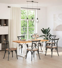 Esstisch mit Baumkanten 180x80x74cm Massivholz Eiche Rechteckig