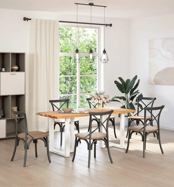 Esstisch mit Baumkanten 180x80x74cm Massivholz Eiche Rechteckig