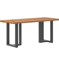 Esstisch mit Baumkanten 180x80x74cm Massivholz Eiche Rechteckig