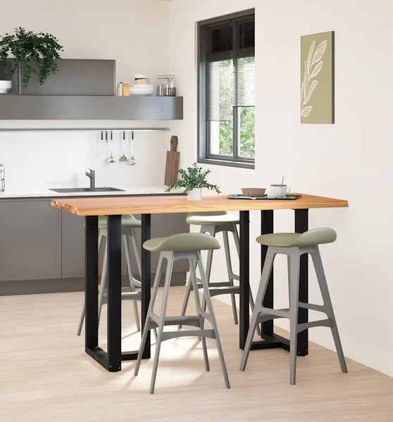 Bartisch mit Baumkanten 180x80x92cm Massivholz Eiche Rechteckig