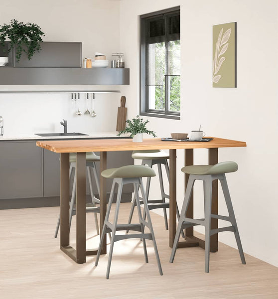 Bartisch mit Baumkanten 180x80x92cm Massivholz Eiche Rechteckig