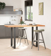 Bartisch Hellbraun 180x80x102 cm Massivholz Eiche Rechteckig