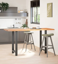 Bartisch Hellbraun 200x80x112 cm Massivholz Eiche Rechteckig