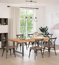Esstisch Hellbraun 240x120x74 cm Massivholz Eiche Rechteckig