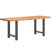 Esstisch Hellbraun 200x80x74 cm Massivholz Eiche Rechteckig