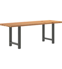 Esstisch Hellbraun 220x80x74 cm Massivholz Eiche Rechteckig