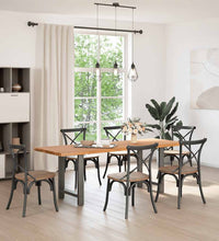 Esstisch Hellbraun 220x80x74 cm Massivholz Eiche Rechteckig