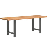 Esstisch Hellbraun 220x80x74 cm Massivholz Eiche Rechteckig