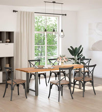 Esstisch Hellbraun 240x80x74 cm Massivholz Eiche Rechteckig