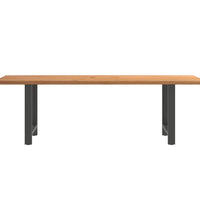 Esstisch Hellbraun 240x80x74 cm Massivholz Eiche Rechteckig