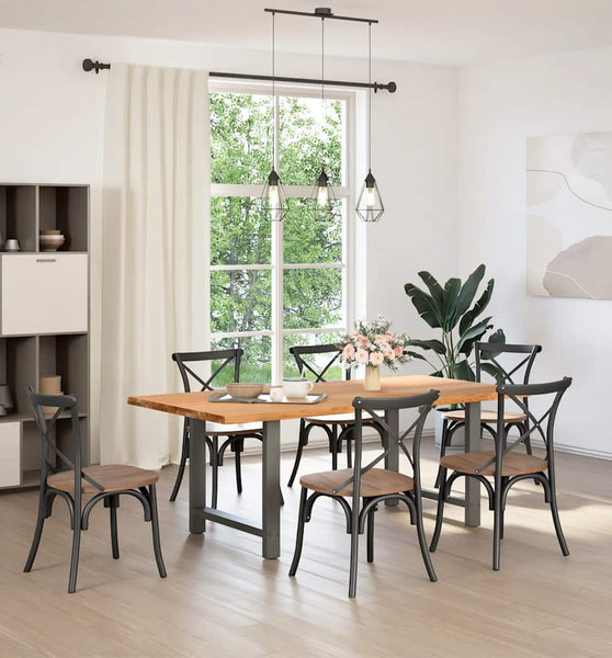 Esstisch Hellbraun 200x100x74 cm Massivholz Eiche Rechteckig