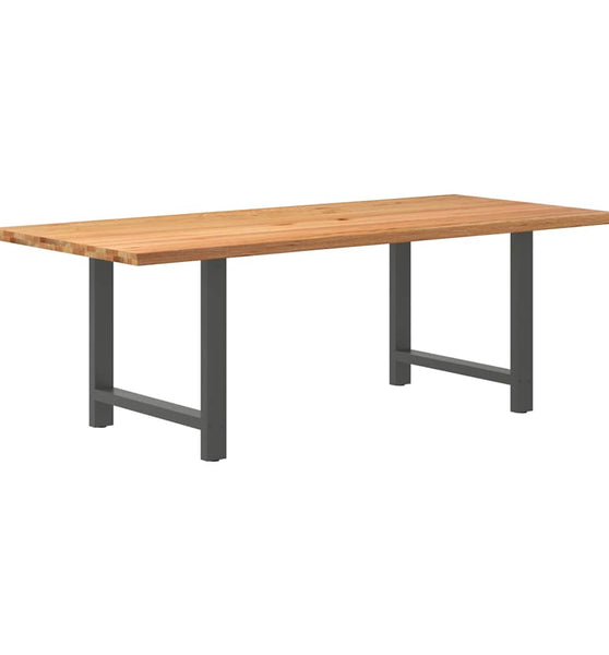 Esstisch Hellbraun 220x100x74 cm Massivholz Eiche Rechteckig