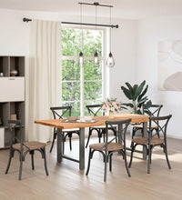 Esstisch Hellbraun 220x100x74 cm Massivholz Eiche Rechteckig