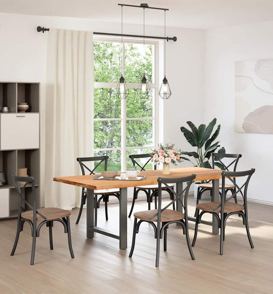 Esstisch Hellbraun 220x100x74 cm Massivholz Eiche Rechteckig