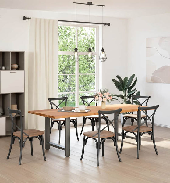 Esstisch Hellbraun 240x100x74 cm Massivholz Eiche Rechteckig