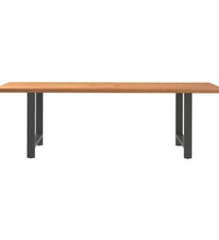 Esstisch Hellbraun 240x100x74 cm Massivholz Eiche Rechteckig