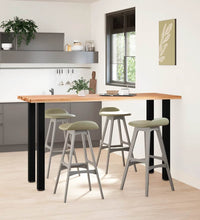 Bartisch Hellbraun 200x80x112 cm Massivholz Eiche Rechteckig