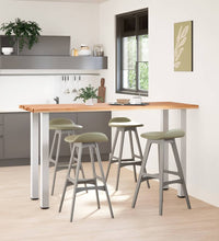 Bartisch Hellbraun 200x80x112 cm Massivholz Eiche Rechteckig