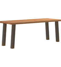 Esstisch Hellbraun 200x80x74 cm Massivholz Eiche Rechteckig