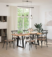 Esstisch Hellbraun 200x80x74 cm Massivholz Eiche Rechteckig