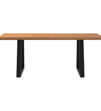 Esstisch Hellbraun 200x80x74 cm Massivholz Eiche Rechteckig