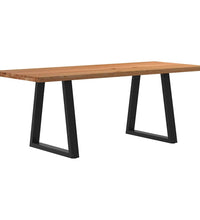 Esstisch Hellbraun 200x80x74 cm Massivholz Eiche Rechteckig