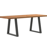 Esstisch Hellbraun 200x80x74 cm Massivholz Eiche Rechteckig