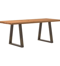 Esstisch Hellbraun 200x80x74 cm Massivholz Eiche Rechteckig