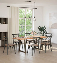 Esstisch Hellbraun 200x80x74 cm Massivholz Eiche Rechteckig